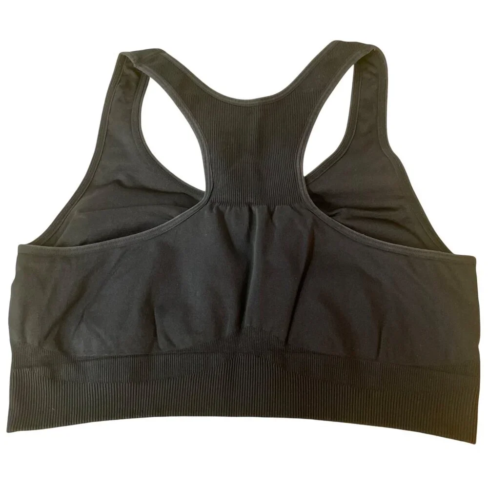 Wacoal Smooth Wirefree Racerback Bralette Sz 38 Pullover Athletic Black - Picture 2 of 3